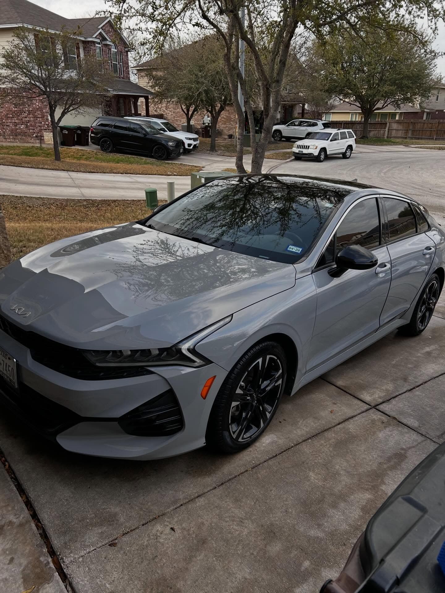 Gray Kia K5 final reveal after detailing